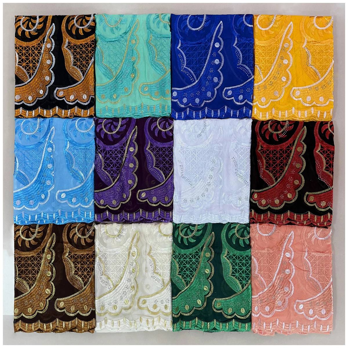 

Wholesale Order Special Price Discount New African Women Scarfs Embrodiery Cotton With Grenadine Big Scarf for Shawls Pashmina