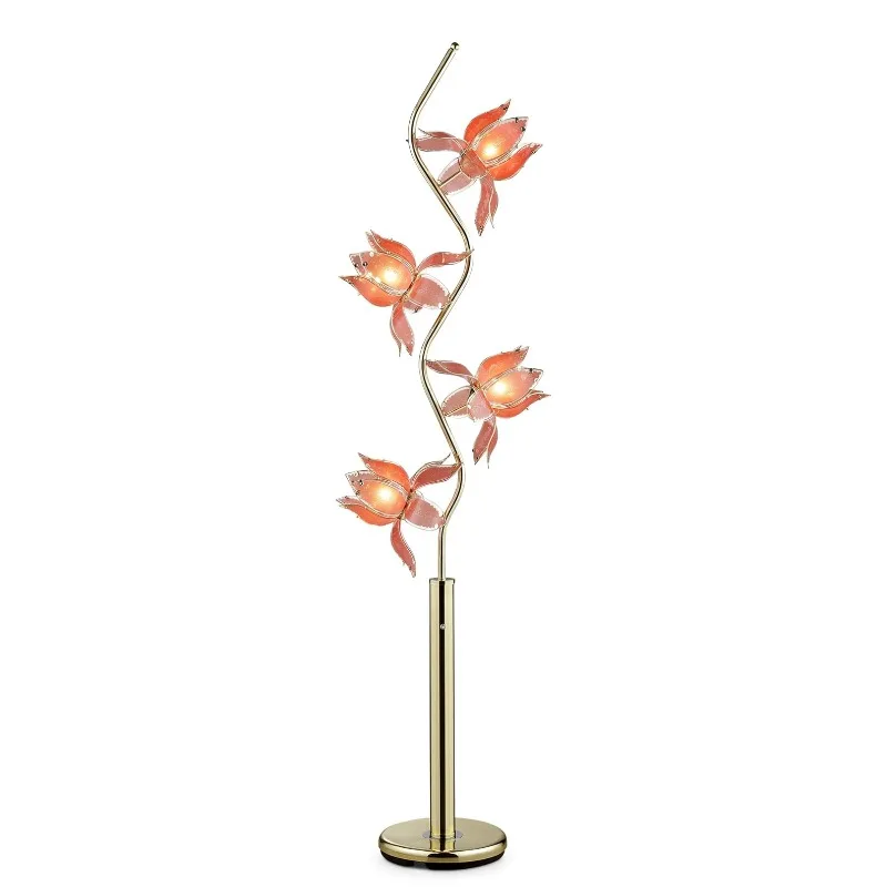 Gold Seller Best Selling Modern Lotus Light Emitting Diode Desk Lamp Iron Glass Flower Design Living Room Reading Study Customiz