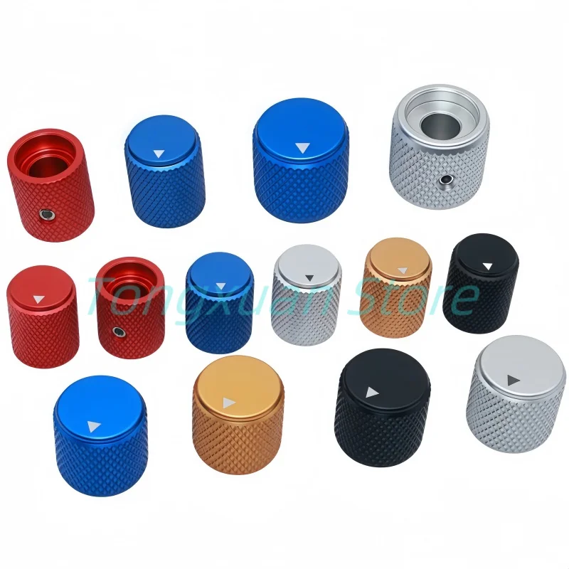 

1pc Aluminum Alloy 12.5x15mm 15.5x15mm Potentiometer Control Cap Volume Audio Electric Guitar Bass Knob Screw 6mm Inner Hole