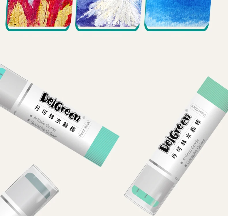 Professioneller fester Gouachestift, Basic/Macaron-Pastelle, Buntstifte, Malerei, Kinder, Zeichnen, Kunstbedarf, ungiftiger Wachsstift, DELGREEN – Detail 14