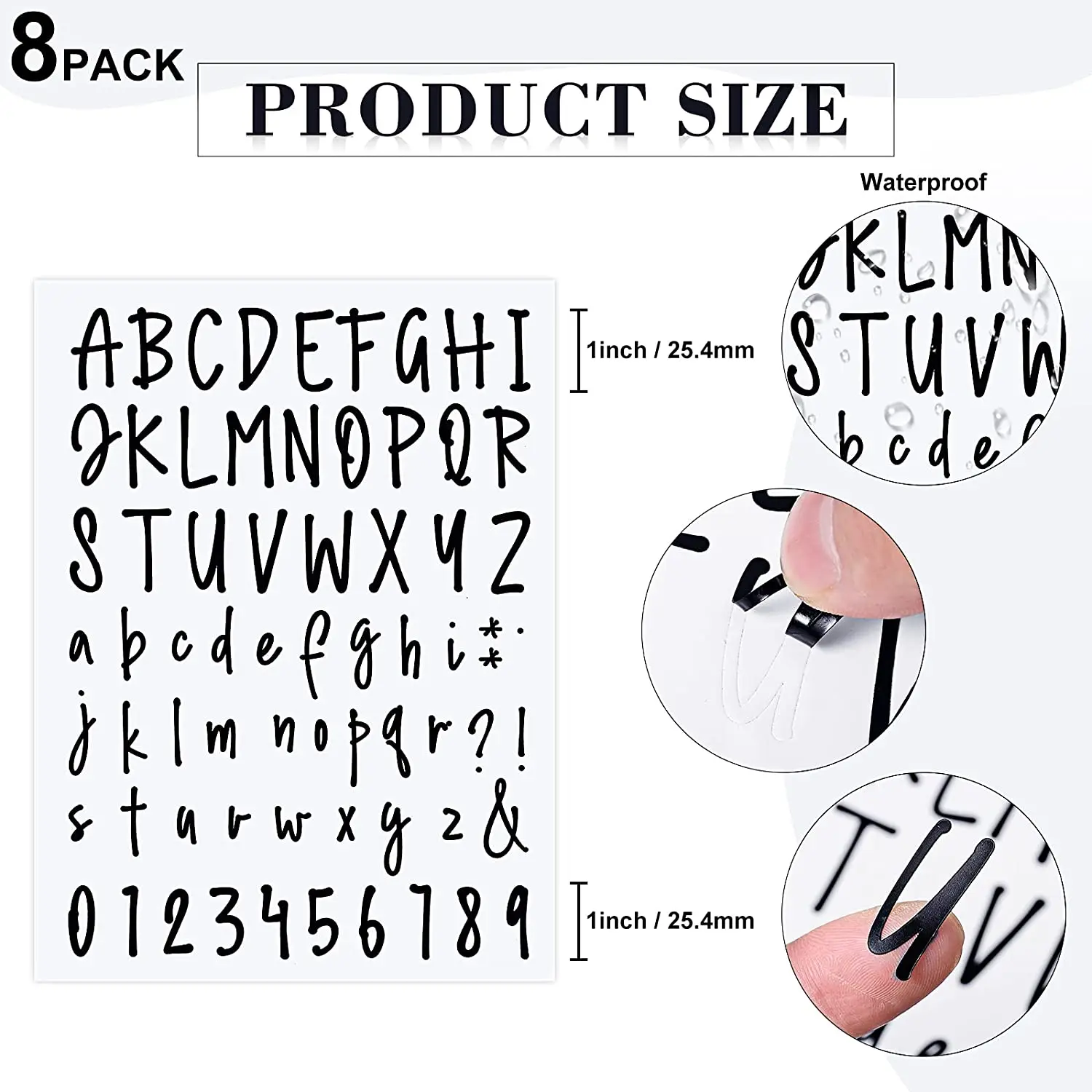 8 Sheets Self Adhesive Vinyl Letters Numbers Kit, Letters Numbers Stickers DIY Decal Script Pantry Labels for Signs HOT
