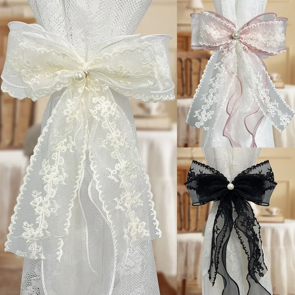 Lace Bow-knot Curtain Tieback Clip Easy Installation Decorative Curtain Holders Curtain Tied Belt French Style Curtain Tieback