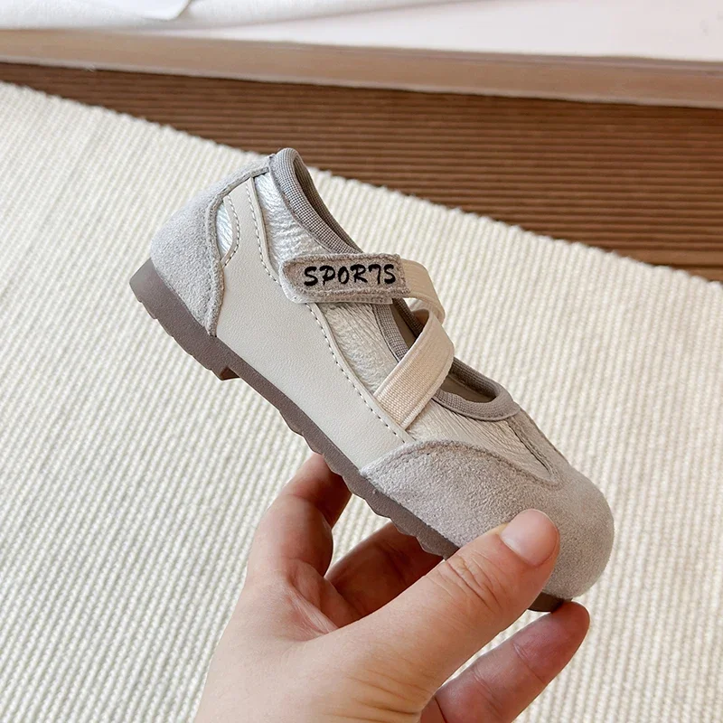 Mädchen Casual Mary Jane Sneaker, Ballerinas mit gekreuzten elastischen Riemen, leichte Weichsohlen-Wanderschuhe für Mädchen Frühling Herbst – Detail 6