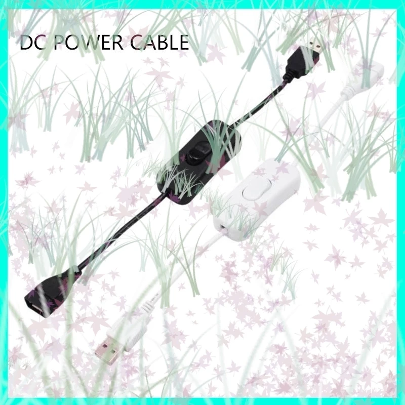 28cm USB Cable Black/white With Switch ON/OFF Cable Extension Toggle for  Lamp USB Fan Power Supply Line Durable Adapter E3