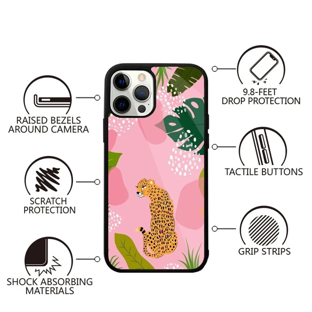 Tropical Jungle Leopard  Phone Case Strong Magnetic For IPhone 16,15,14,13,Pro,Max,Plus,11,12,Mini For Magsafe Wireless Charging