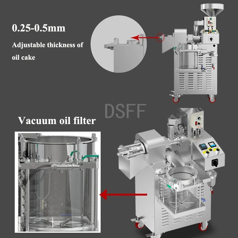 Commercial Fully Automatic Stainless Steel Oil Press Vacuum Filtration Peanut Coconut Oil Press