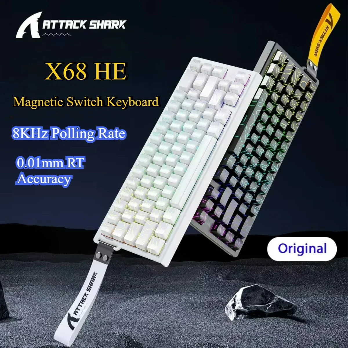 

ATTACK SHARK X68HE Rapid Trigger Magnetic Switch Mechanical Gaming Keyboard 60% Wired TKL with Adjustable Actuation 8KHz PR