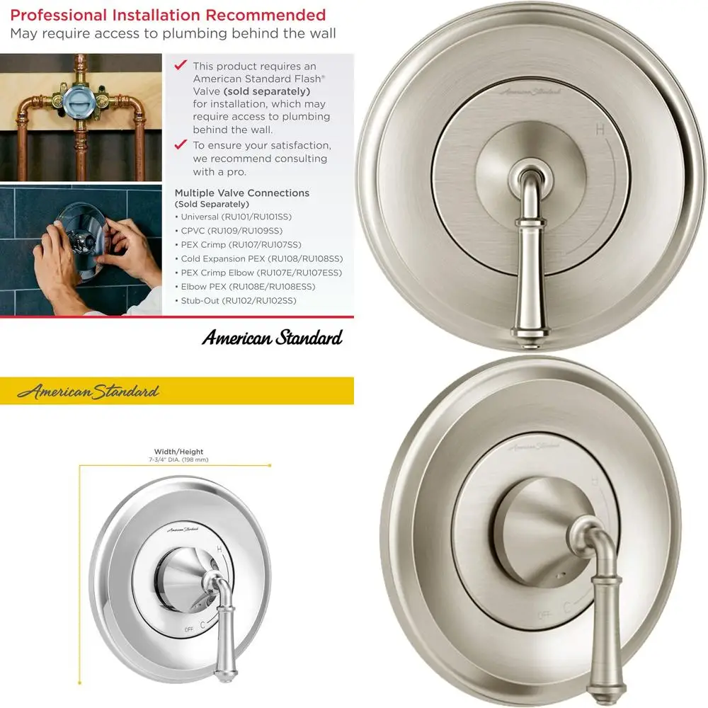 Single Handle Trim Kit with Pure Balance Cartridge, Brushed Nickel Finish