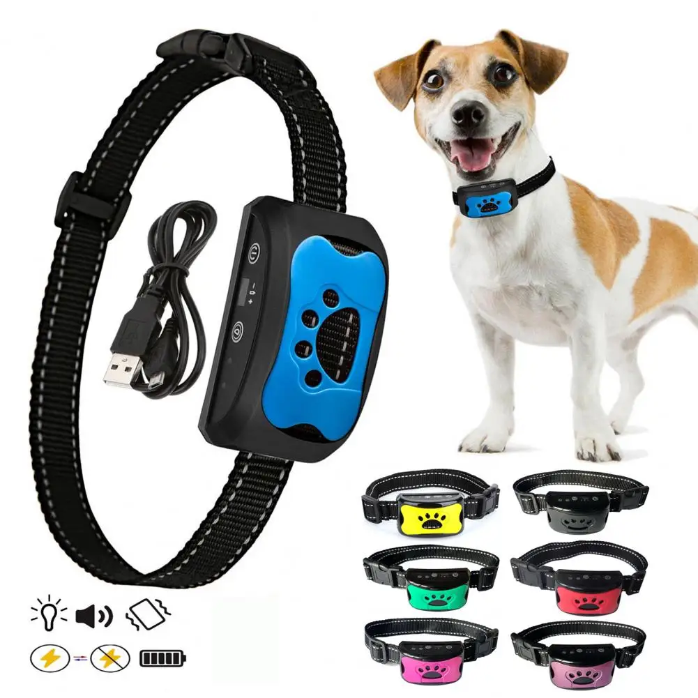 Pet Dog Anti Barking Device Rechargeable Dogs Training Collar Ultrasonic Stop Barking with 7 Adjustable Sensitivity Vibration