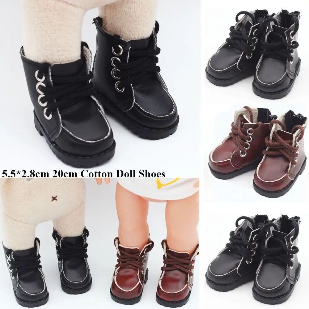 

DIY Leather Material Shoes College Style Fashion Casual Wear Shoes Brown/Black Gift 20cm Cotton