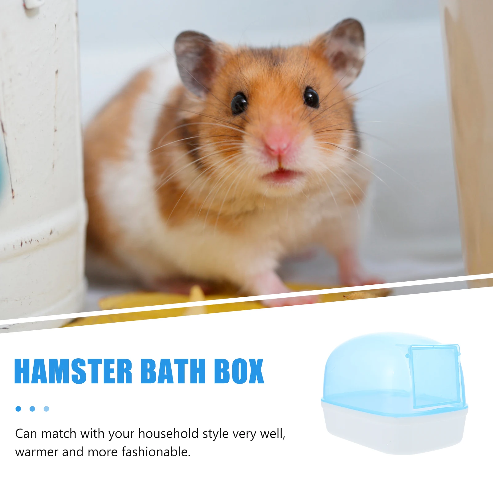 

2Pcs Hamster Bathroom Bath Box Highly Transparent Plastic Hamster Bathing Tub Detachable Dust-Proof Container for Small Pets