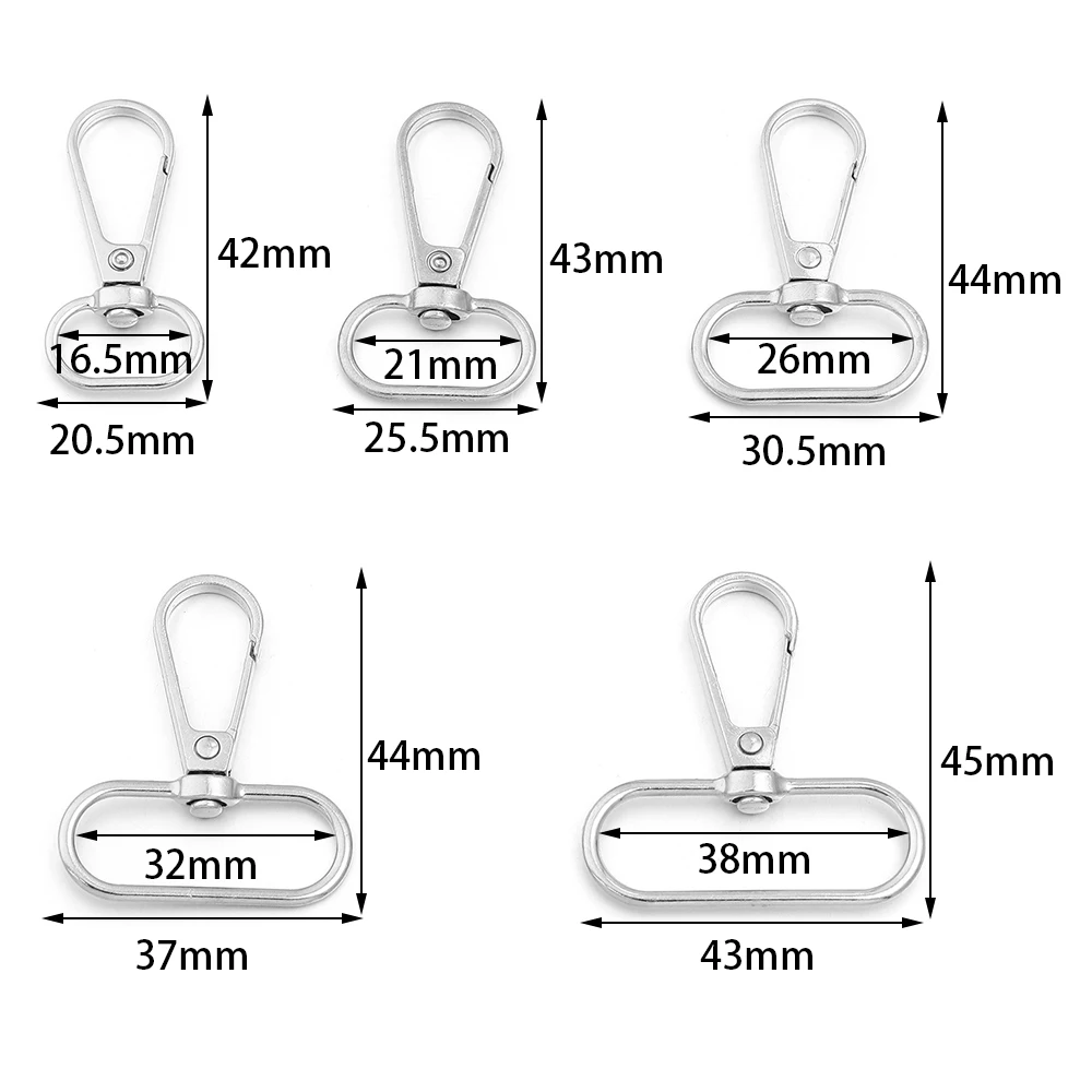10 Stück Metall-Taschenriemen-Schnallen, Karabinerhaken, Schnappverschluss-Verbinder für DIY Schlüsselanhänger, Schlüsselringe, Taschenzubehör – Detail 1