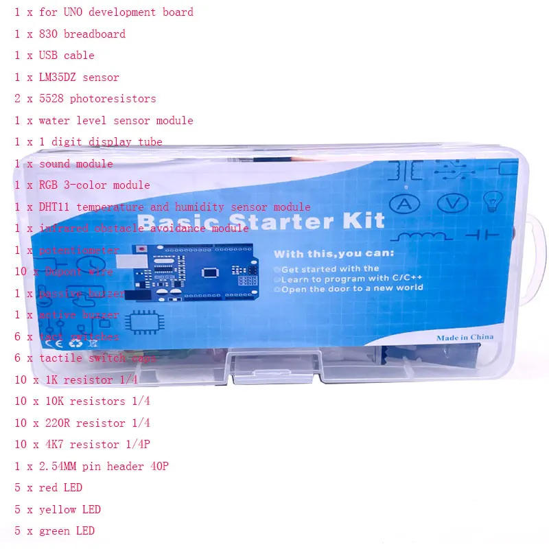 For R3 Basic Kit Components Experimental Accessory Parts 830 Hole Breadboard Potentiometer Resistor led Dupont Wire DHT11 Kit image 4