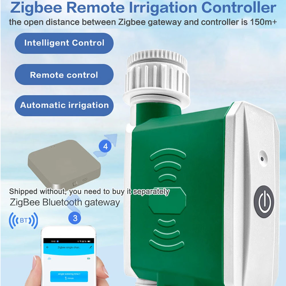 Tuya ZigBee Watering Timer Drip Irrigation Controller Automatic Garden Watering System APP Control Compatible with Amazon Alexa