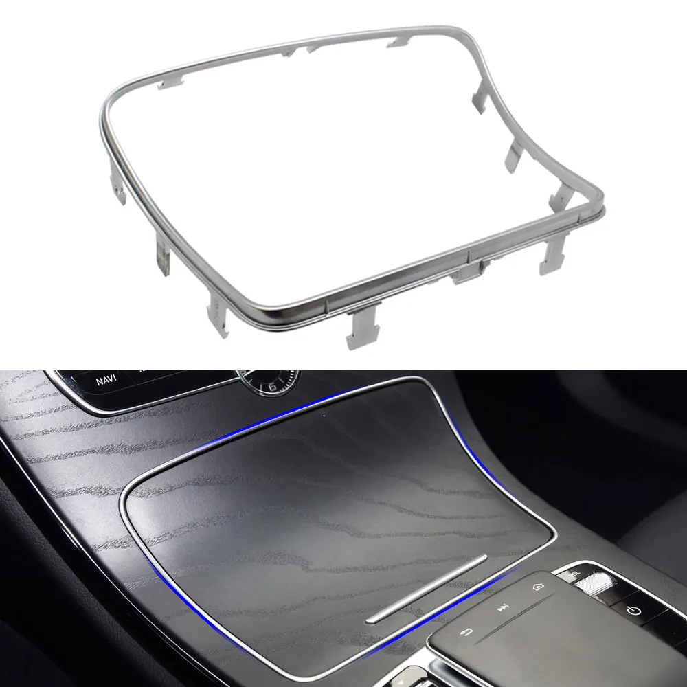 Car Water Cup Holder Strip Trim Chrome Frame Console Ashtray Cover For Mercedes BENZ W205 C200 250 300 400 GLC W253 GLC200 300