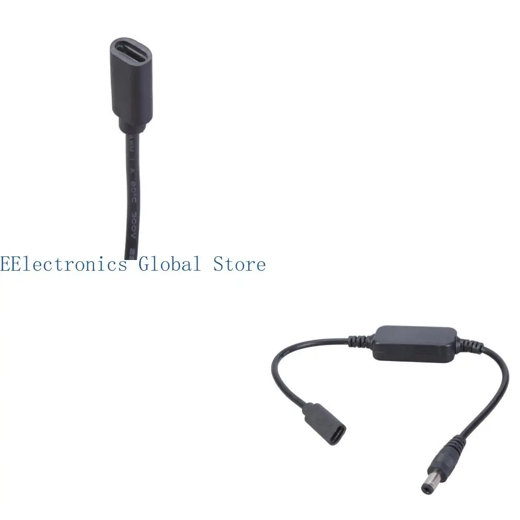462B Type C Female 5V to 12V 5.5x2.1mm Male Stepups Converters Adapter Cable for Camera