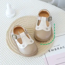 1-2 year Baby Children's Walking Shoes Girls' Princess Leather Shoes Spring And Autumn New Girls' Soft Soled Non Slip Shoes