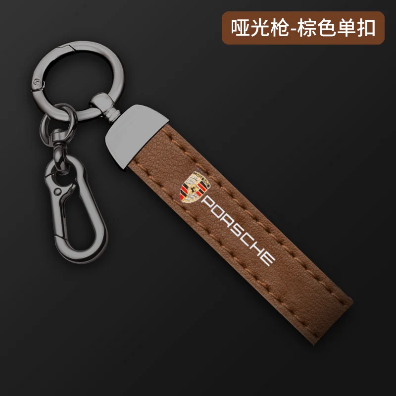 รถหนังพวงกุญแจ Keyring ของขวัญจี้ Lanyard สําหรับ Porsche 911 Cayenne Cayman Panamera Macan Taycan Boxster เครื่องประดับอุปกรณ์เสริม