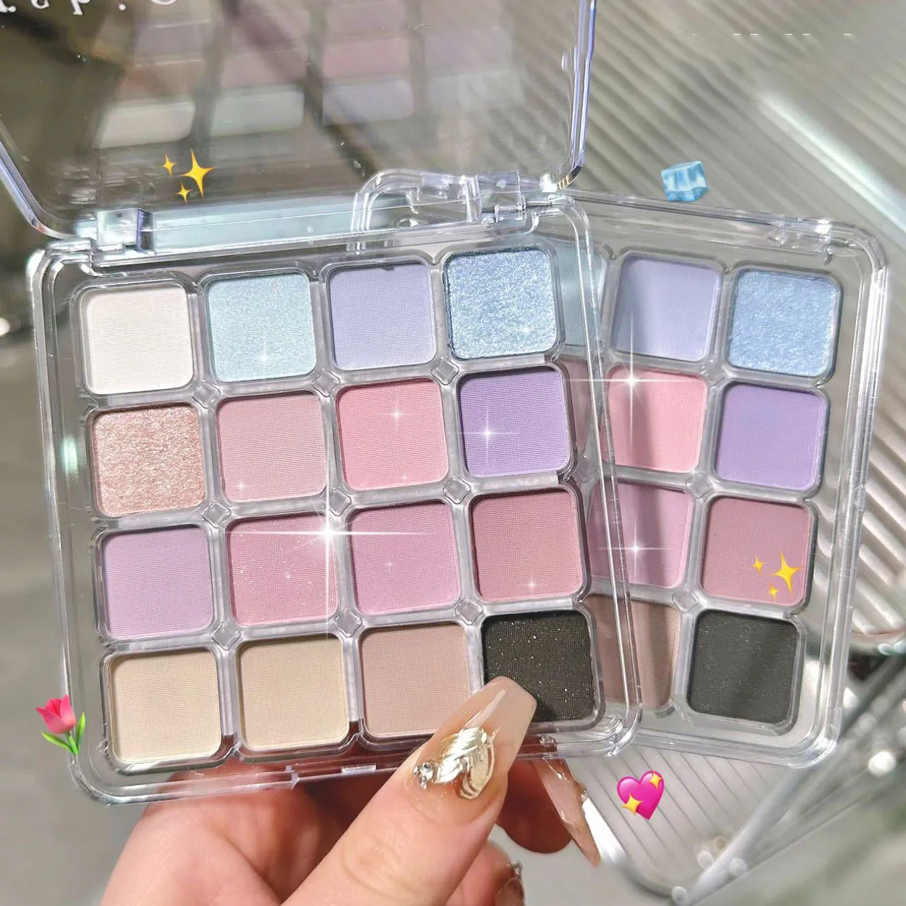 Paleta de sombras de ojos mate nacarado, pigmento de sombra de ojos de Color tierra, rosa, melocotón, 16 colores, resistente al agua, Cosméticos coreanos duraderos