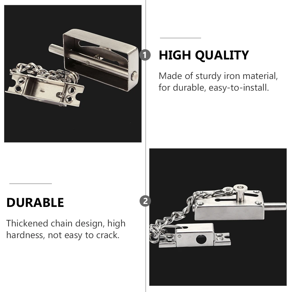 

Sturdy Iron Door Chain Lock Anti-theft Press Security Blocker Home Hotel Thickened Chain Latch Easy Install Child Safety Durable