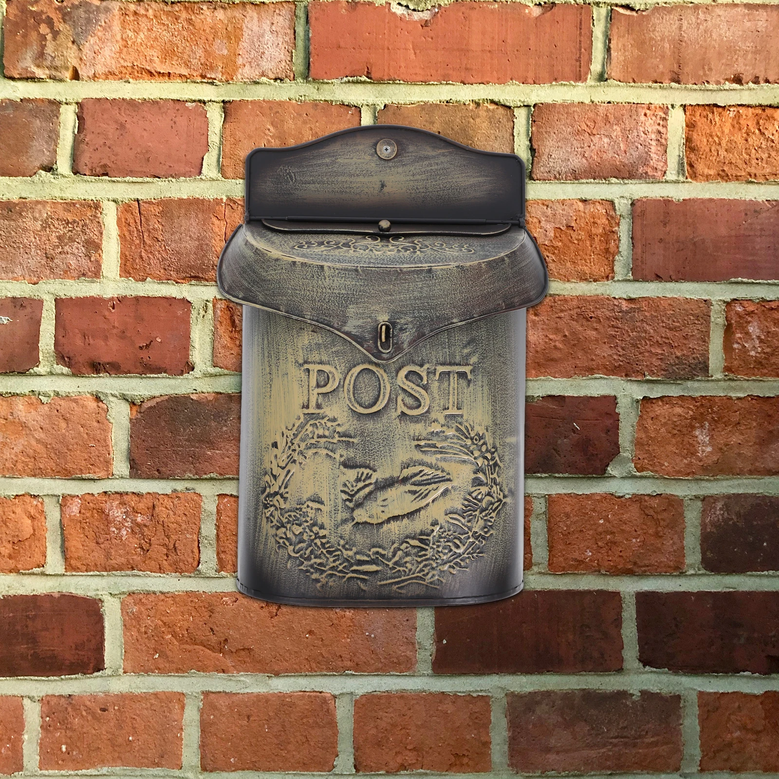 

Wall Mount Mailbox Retro Style Vintage Letter Box Iron Suggestion Boxes Outdoor Durable Material Easy Installation Large