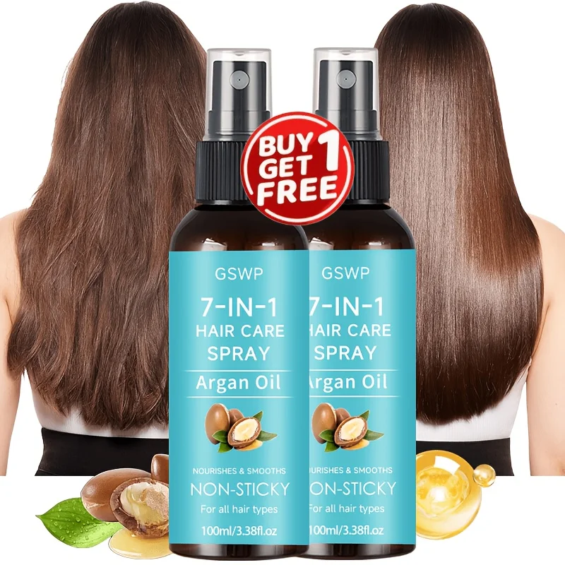 GSWP Argan Oil Hair Care Spray, Containing Argan Oil and Castor Oil. Deeply Moisturises, Provides Heat Protection. 100/200ML