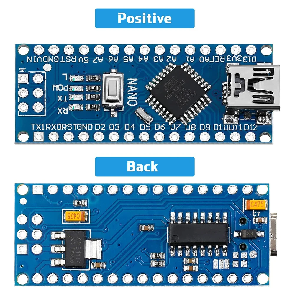 Nano 3.0 Mini Type-C Micro USB Met de bootloader compatibele Nano-controller voor Arduino CH340 USB-driver 16Mhz ATMEGA328P