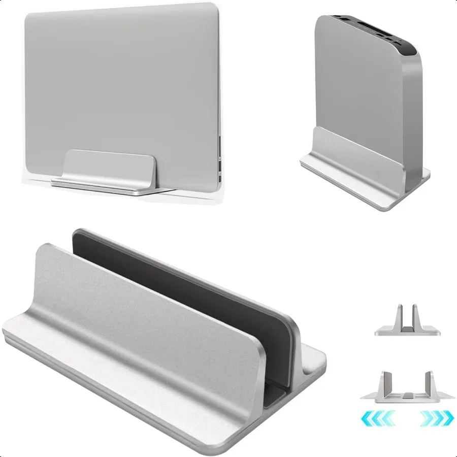 

Vertical Laptop Stand Holder Desktop Aluminum Notebook Stand with Adjustable Dock Size Up to 17.3 inch Compatible with All Leno