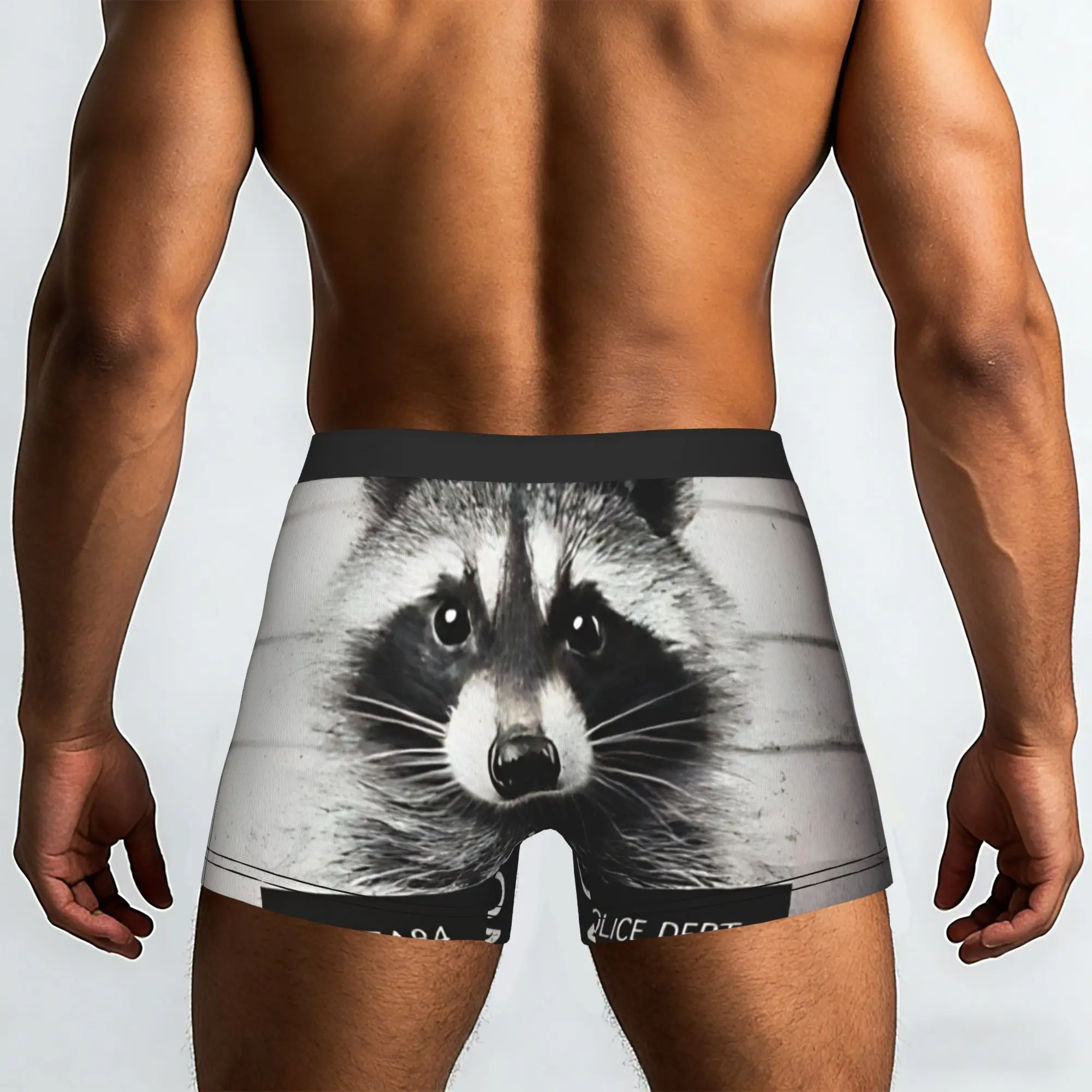 Mugshot  raccoon Underpants Homme Panties Man Underwear Print Shorts Boxer Briefs