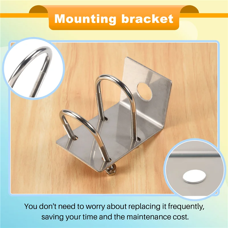 햄 UHF VHF CB 셀룰러 트럭 운전사 안테나 사용을 위한 U 스타일 볼트가 있는 ABZW 스테인레스 스틸 안테나 마운트 브래킷 허용