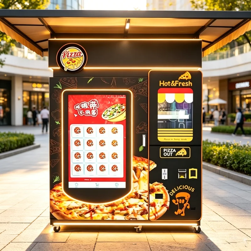 Outdoor 24h Self Service Commercial Vending Machine Hot Food Pizza Vending Machine Pizza Heating Machine Customized