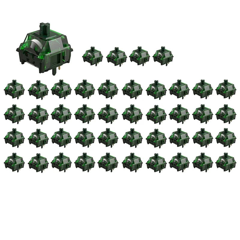 

VO-For MX Mechanical Keyboard Compatible- Green Fog Switches, 45 Pieces, 5 Pin, 60G Heavy Duty Linear Lubed Design