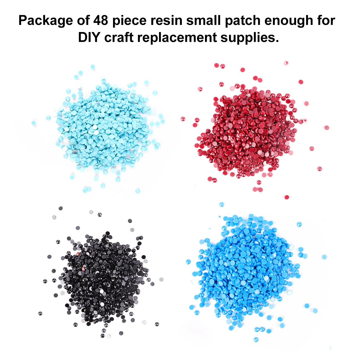 

48pcs Flat Bottom Resin Rhinestones Round Diamond Drills Jewelry DIY Accessories Craft Supplies Embroidery Decoration