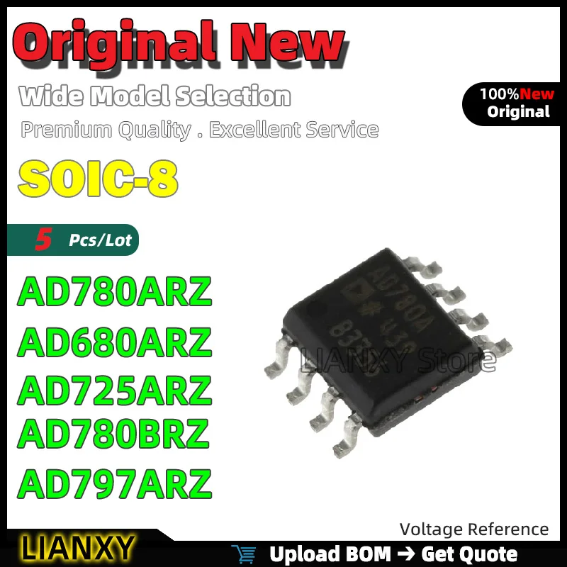 

5pcs SOIC-8 AD780ARZ AD680ARZ AD725ARZ AD780BRZ AD797ARZ Voltage Reference New Original