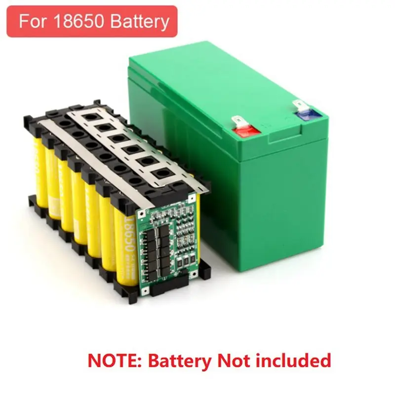 3X DIY 12V Lithium Battery Box 3X7 18650 Battery Case Fixture Holder BMS 3S40A Lithium Batter Plastic Shell Green