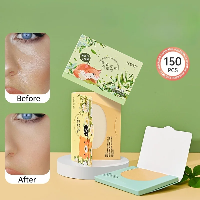 Absorvedor de óleo de pele absorvente rosto blotters folhas de controle de óleo conveniente papel absorvente facial para a escola pele com tendência a acne para