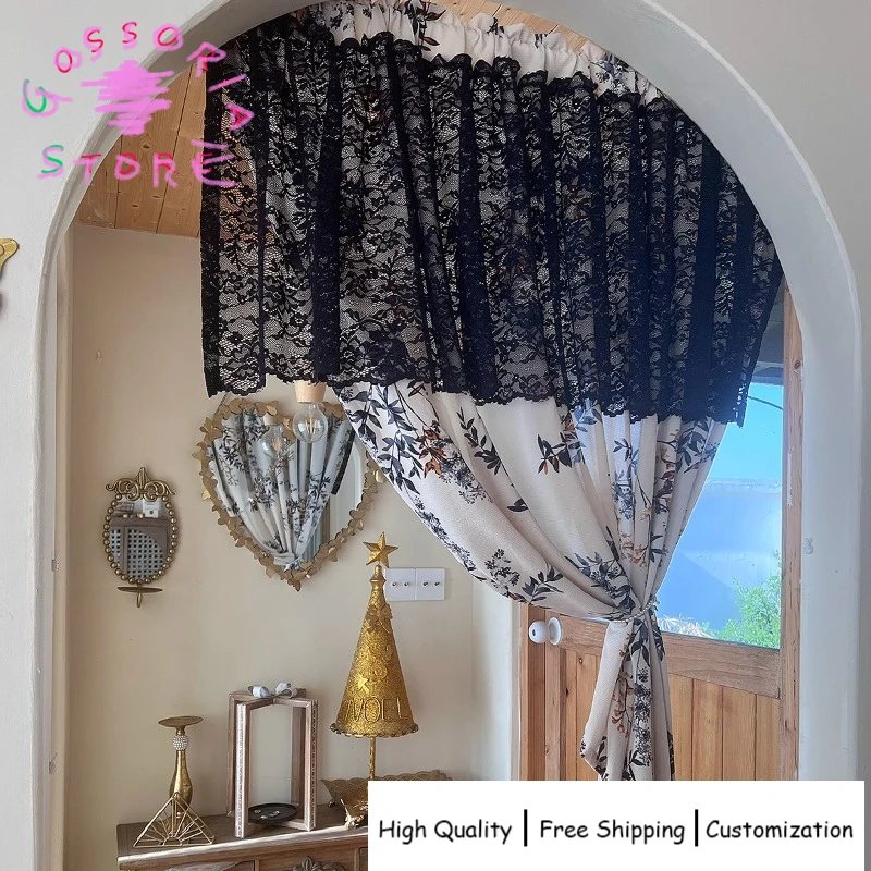 

Sample Custom Medieval Blue Leaf Sheer Curtains for Living Room Privacy Covering Decorative Cloth Drapes Window Treatment