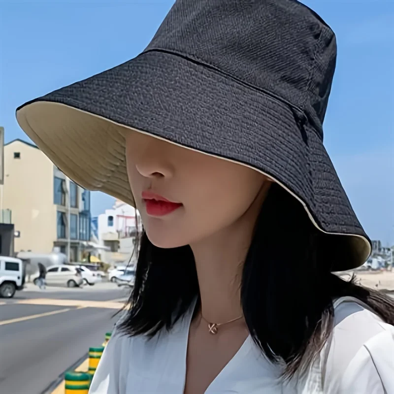 2023 New Foldable Wide Brim Sun Visor Hat Spring Summer UPF 50+ Protection Traveling Hiking Fishing Cap For Women