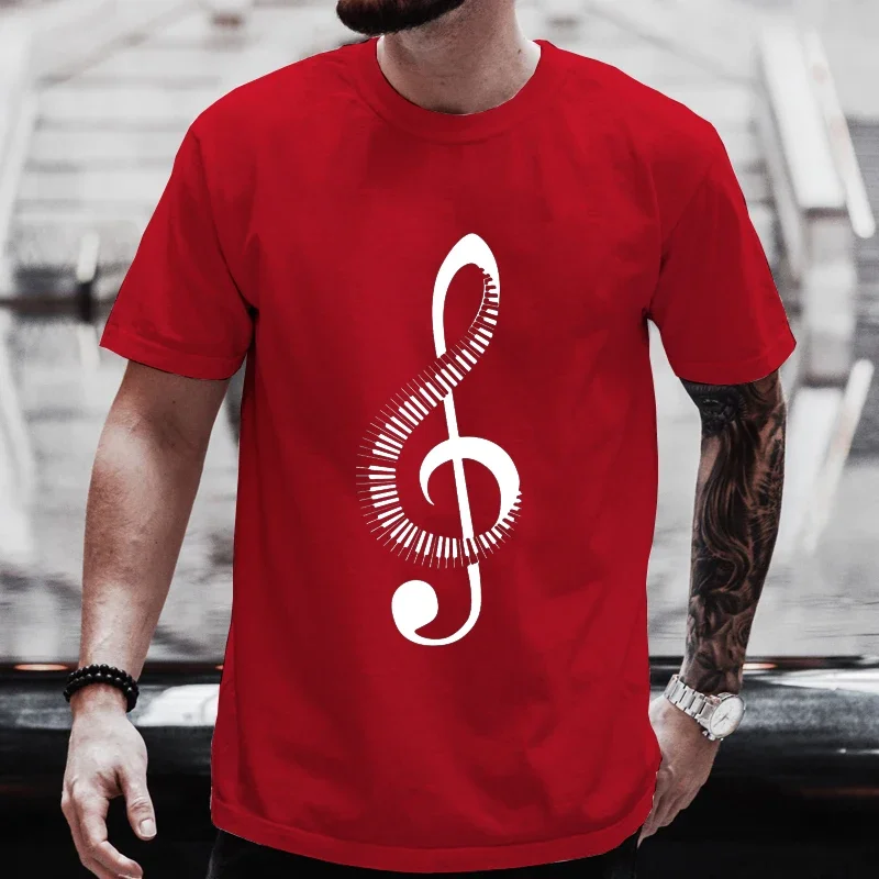 2024 T -Shirt Men Women Clothing Fashion T-Shirt Summer Short Sleeve Tee Tshirt Tops Piano Music Note T Shirt Fashion Casual Top