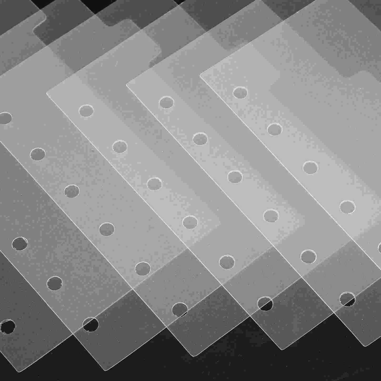 Folder Dividers for 6 Rings Binder Paper Protector Handbook Separator Clips Transparent Stickers