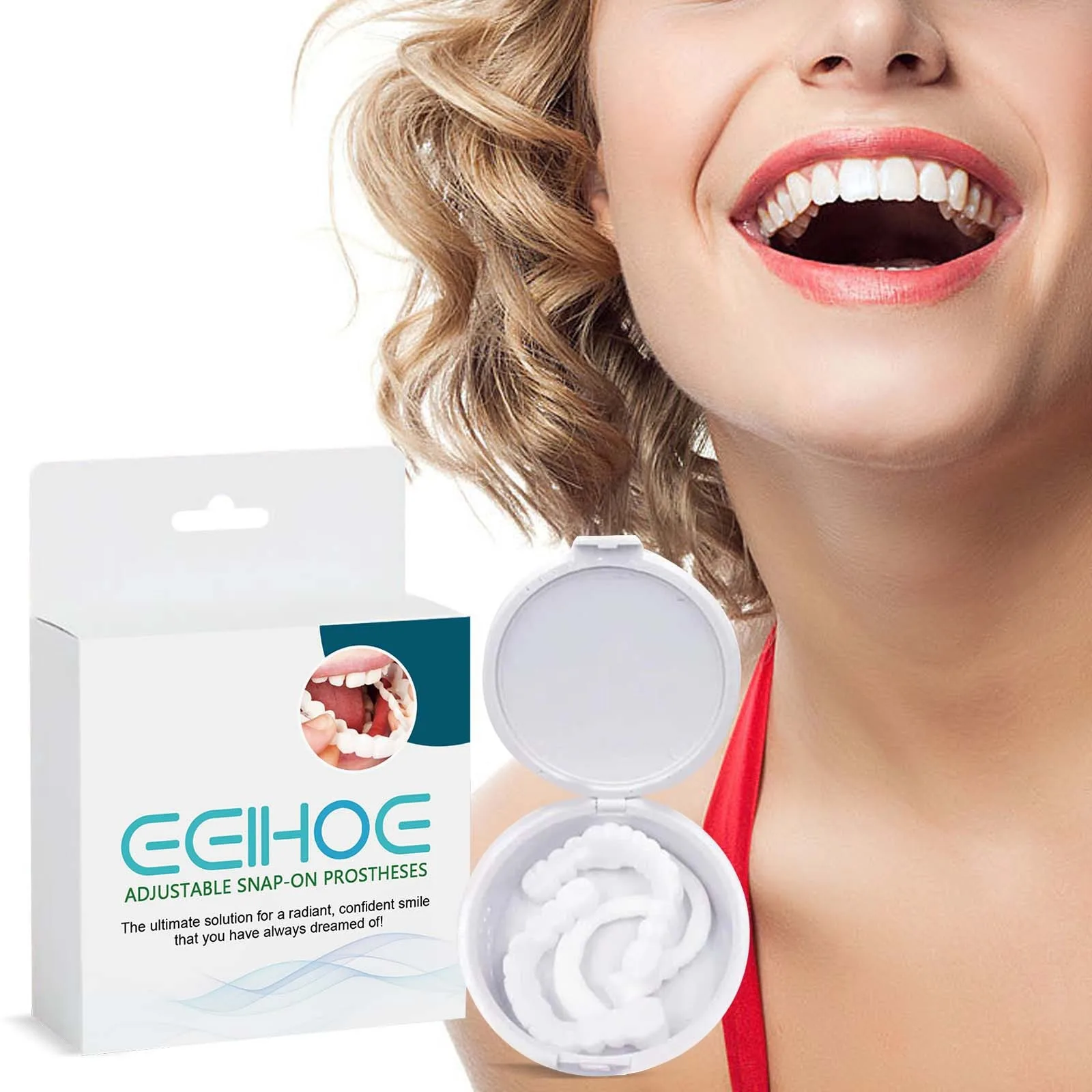 

Teeth Veneers Snap on Cover Gaps Broken Stained Whitening Orthodontics Oral Hygiene Smile Repair Temporary Fake Tooth Prostheses