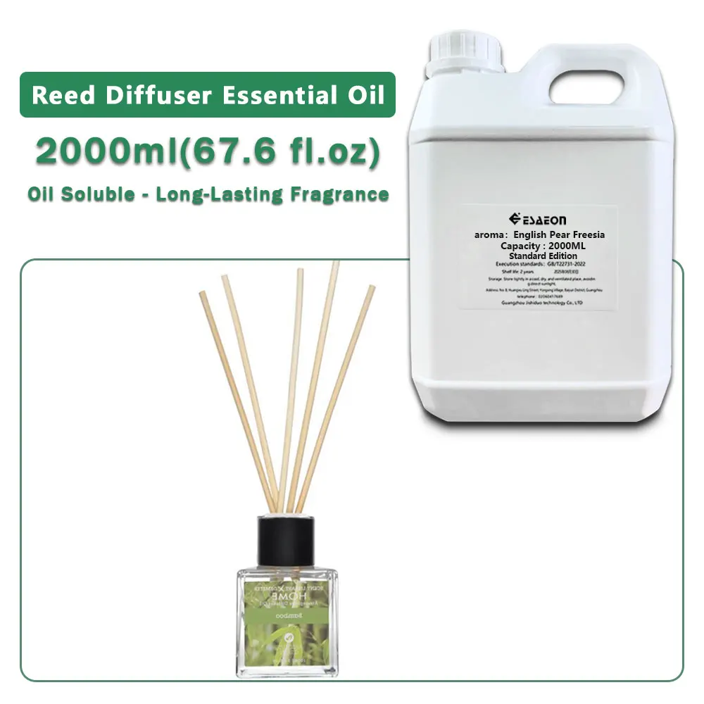 ESAEON Aroma Reed Diffuser Oil, Essential Oils, Vine Diffuser Replenishes Aromatic Oil, English Pear Freesia 2000ML (67.6 fl.oz)