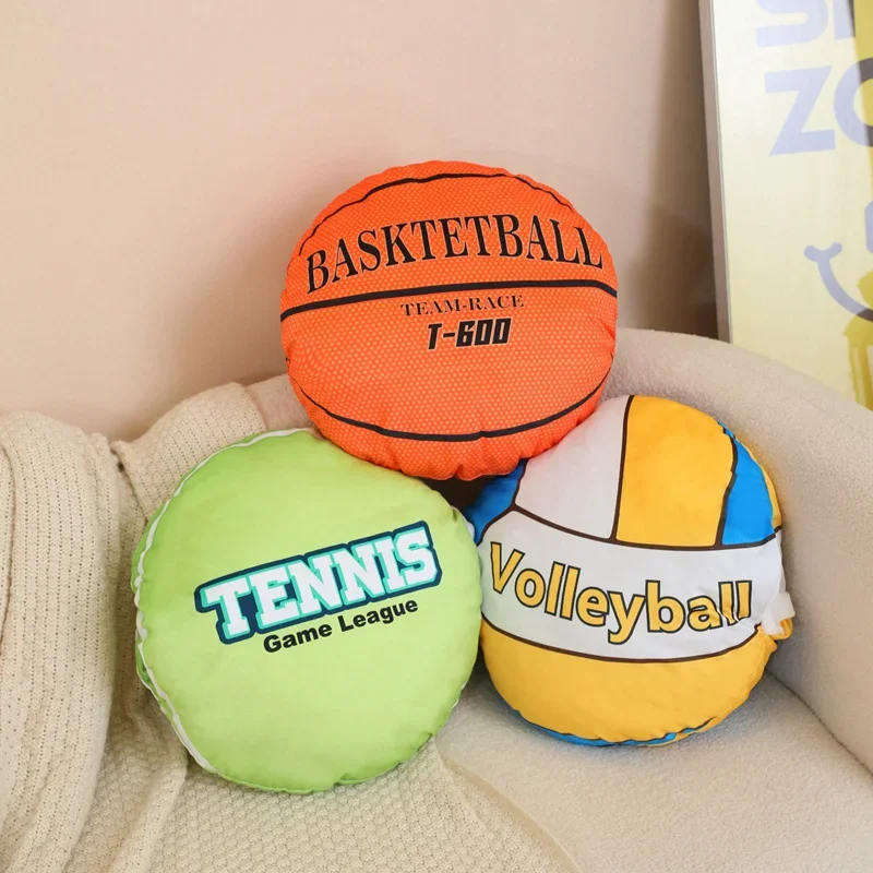 Simulation Basketball Volleyball Tennis Ball Plush Toy Soft Blanket Cute Party Props Accompany Pillow Birthday Gifts Room Decor