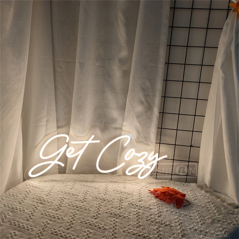 Get Cozy Neon Sign LED Lights, USB Powered Music Neon Sign, Bedroom Decoration, Party Wall Art, Club, Bar, Studio Decor