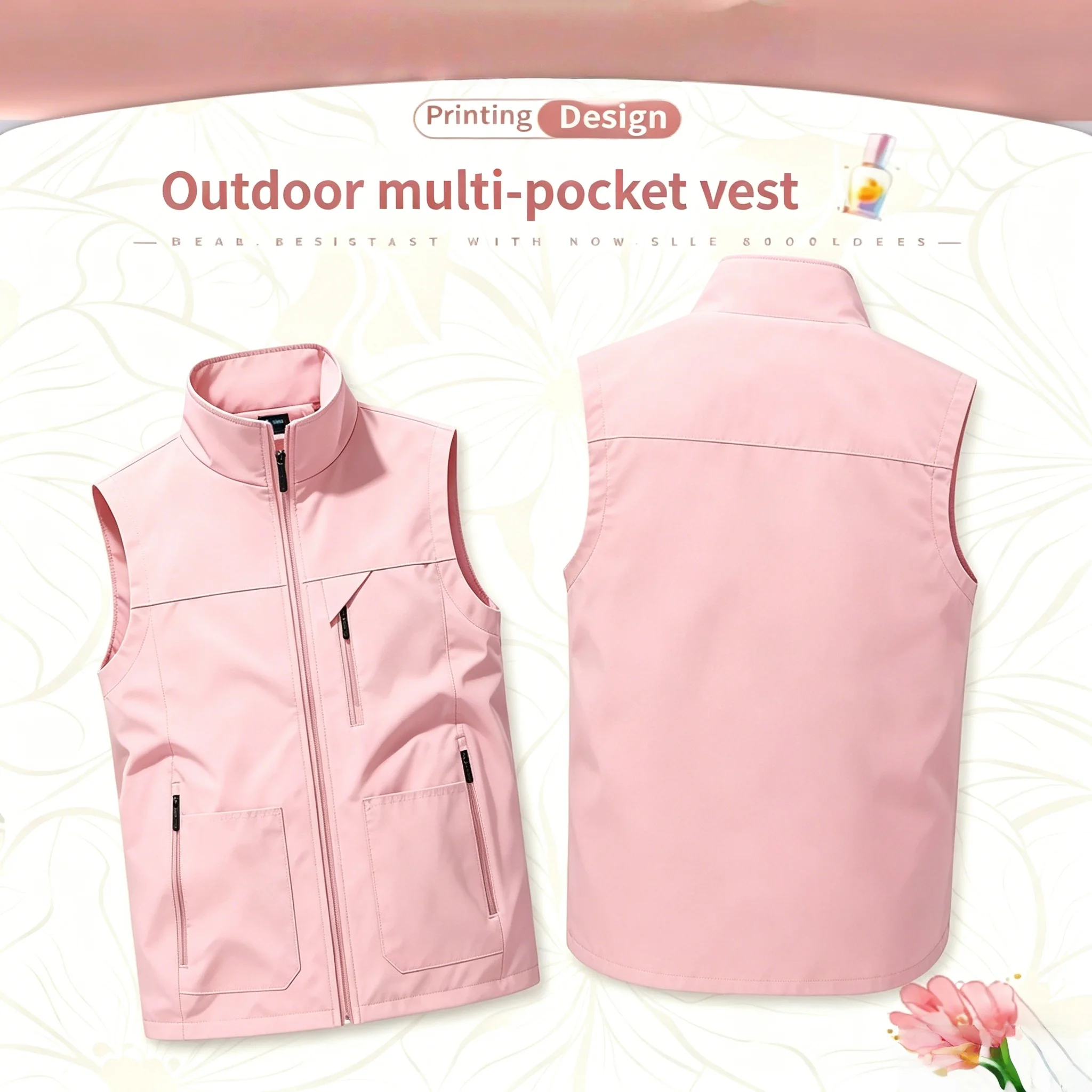 2026 Fashion Mens Vest Printing LOGO Windproof Solid Sleeveless Jacket Motorcycle Ourdoor Waterproof Biker Vest for Men Clothing