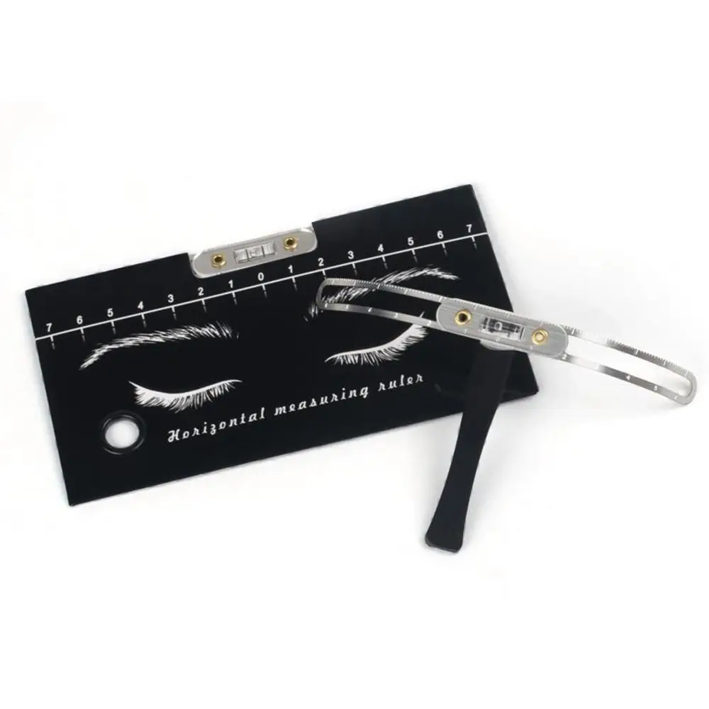 3D Eyebrow Tattoo Ruler Balance Shaper Reusable Microblading Eyebrow Stencil Template Metal Accurate