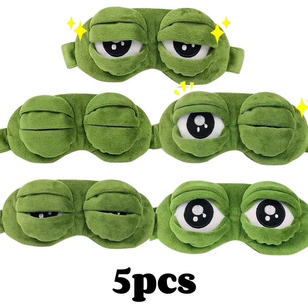 3D Frosch Schlaf Maske Natürliche Schlaf Eyeshade Frauen Männer Kreative Cartoon Weiche Tragbare Augenbinde Reise Büro Augenklappe – Detail 6