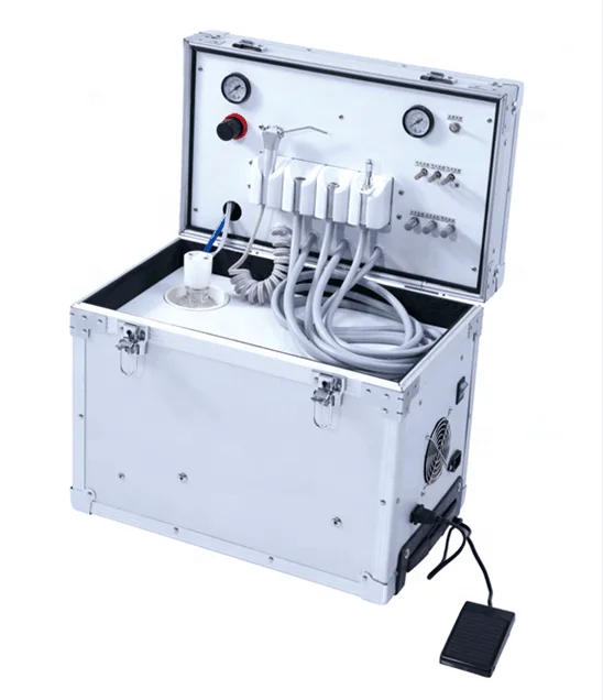 Portable den tal Unit with Air Compressor den tal Lab Surgery Turbine Units denti-stry Equipment