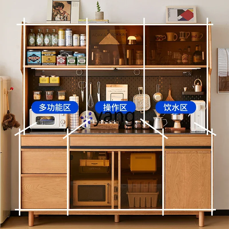 LH solid wood dining side cabinet, cherry wood high cabinet against the wall, integrated restaurant storage locker