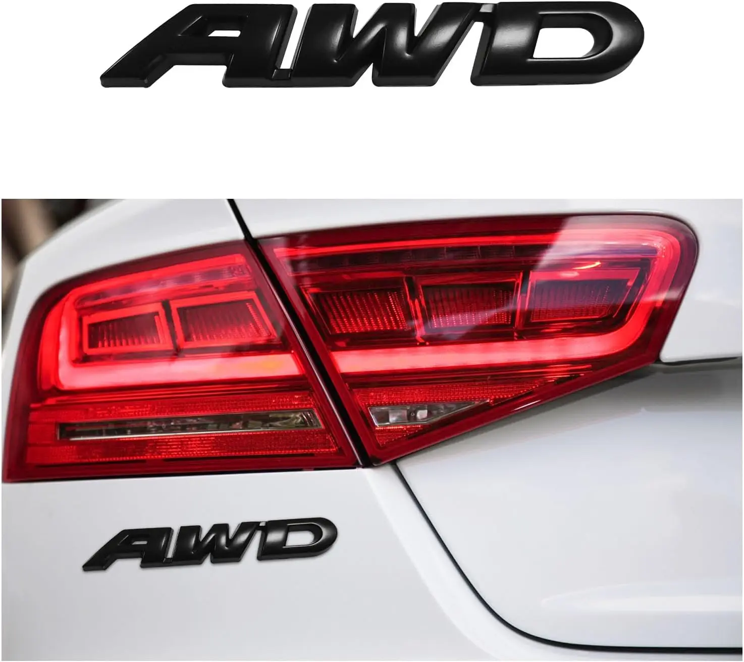 

3D AWD Emblem Sticker, ABS Letter Tailgate Side Badge Decal, Self Adhesive Auto Side Fenders Decoration